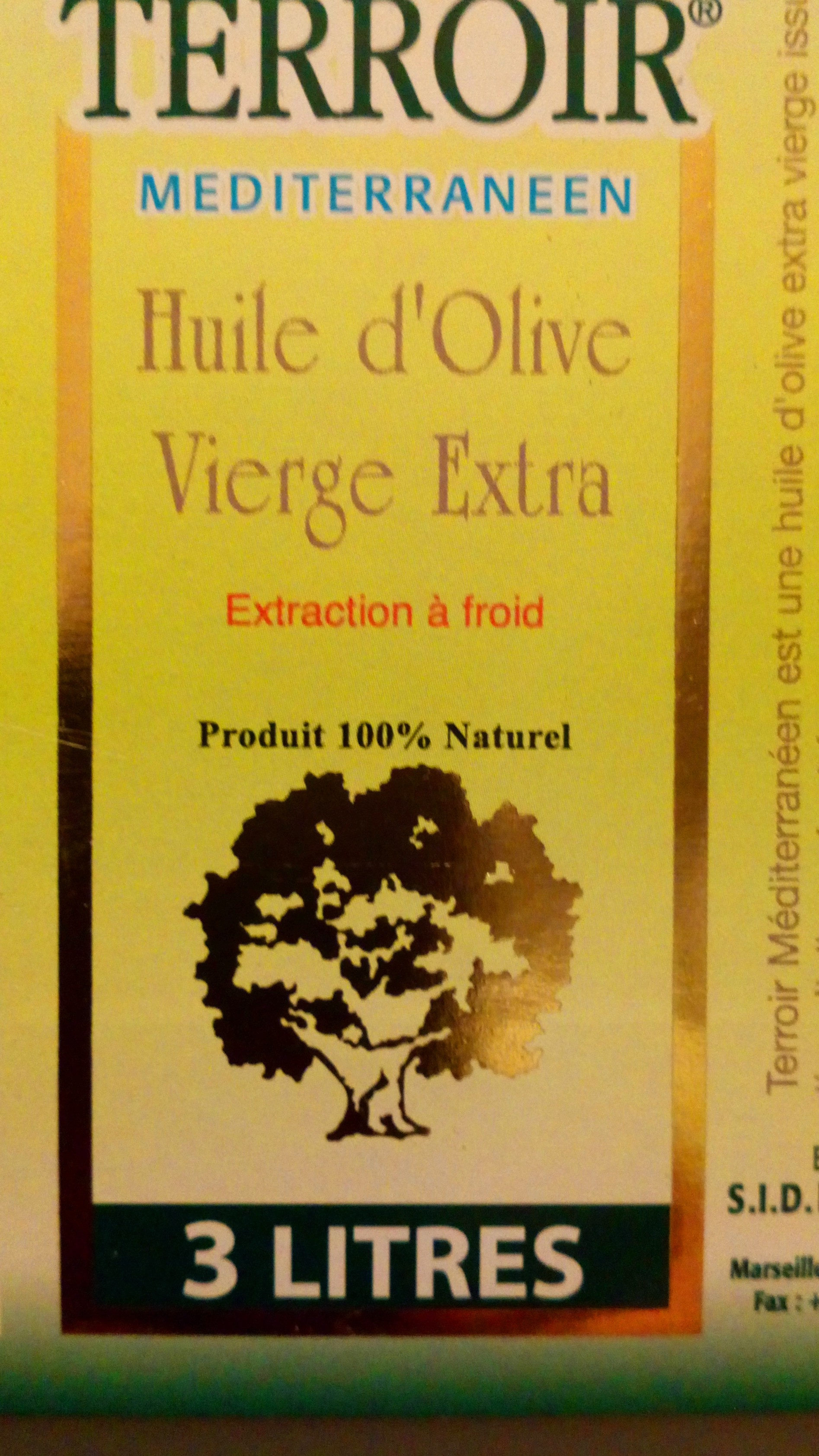 Huile d'Olive Vierge Extra - Información nutricional - fr