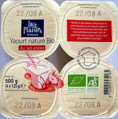 Yaourt nature au lait entier - Producto - fr