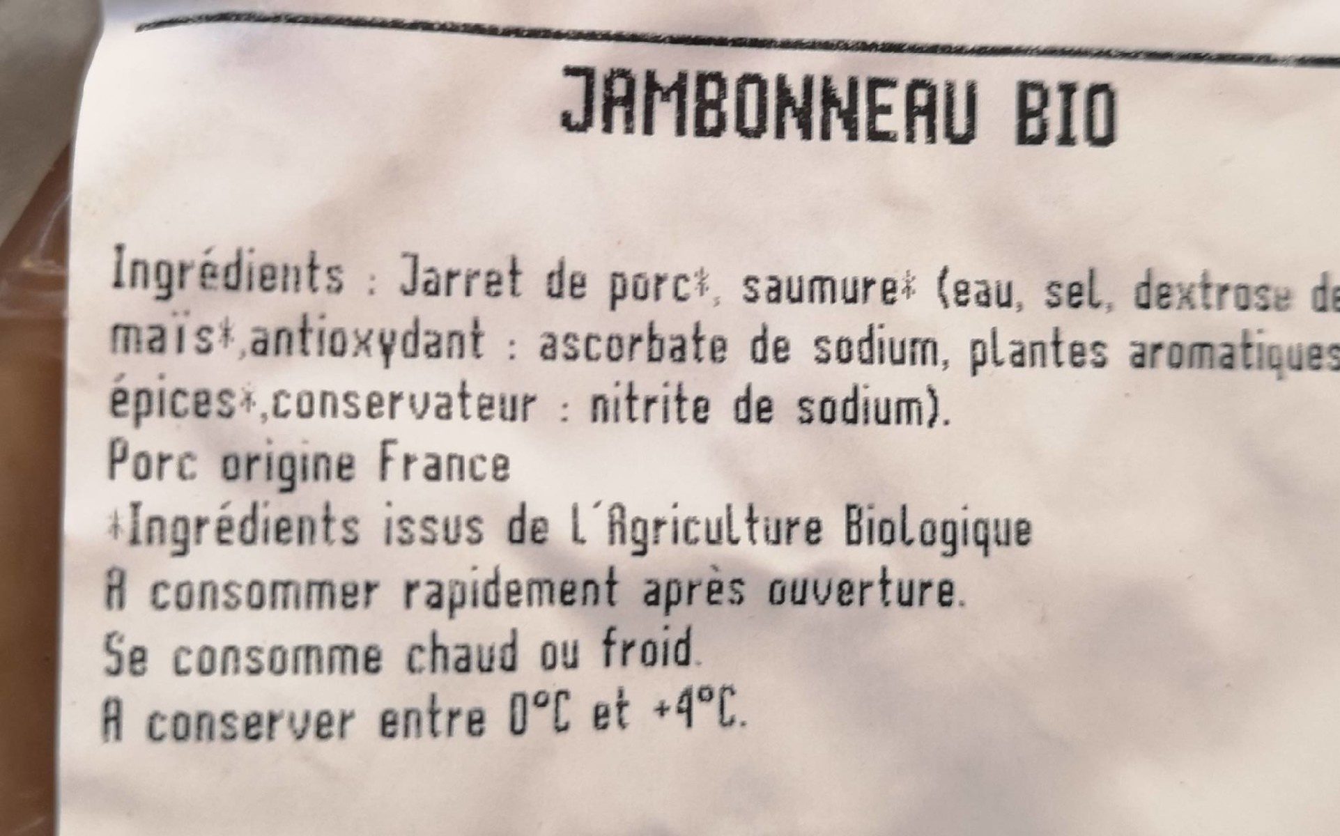 Jambonneau de porc - Ingredients - fr