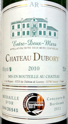 Château DUBORY 2010 - Ingredients - fr