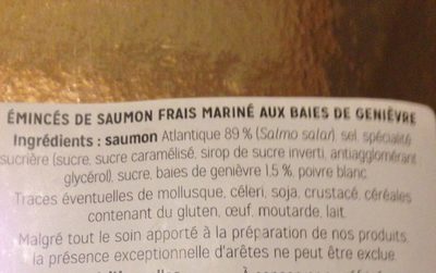 Saumon mariné aux baies de genièvre - Ingredients - fr