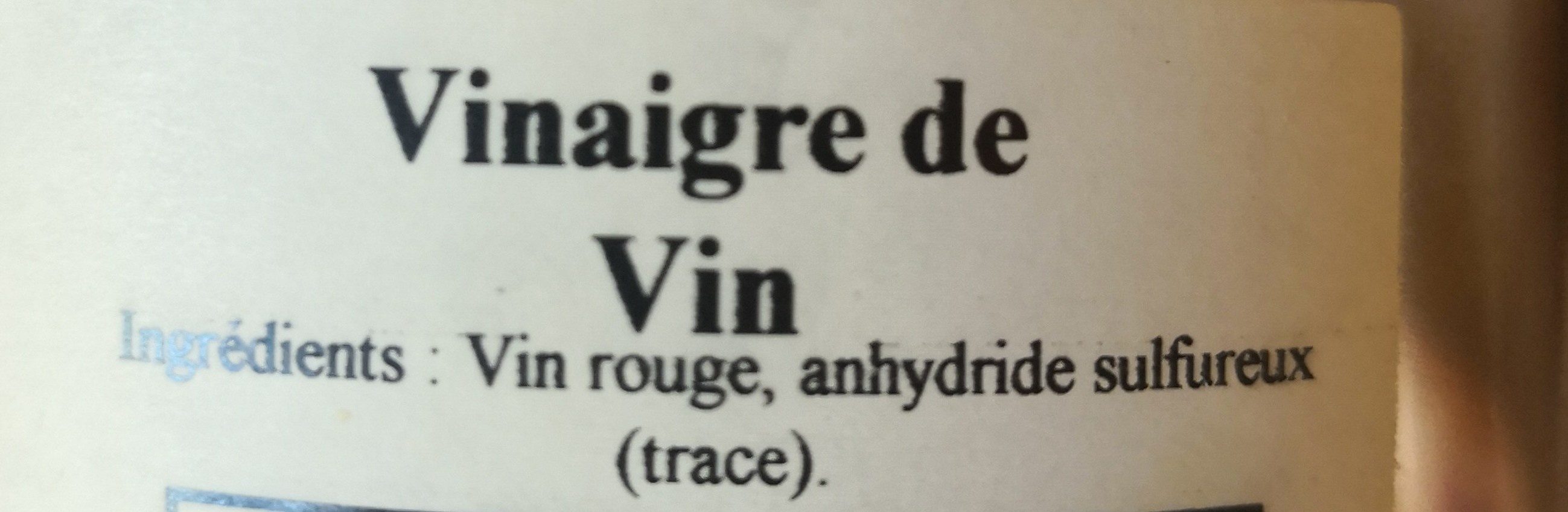 Vinaigre de vin - Ingredients - fr