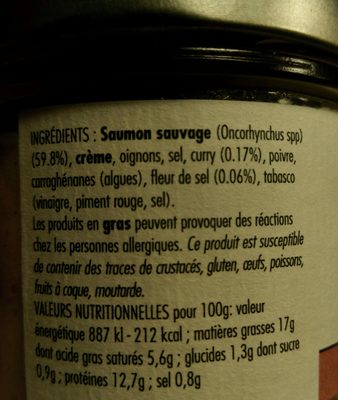 Rillette de Saumon sauvage au curcuma - Ingredientes - fr