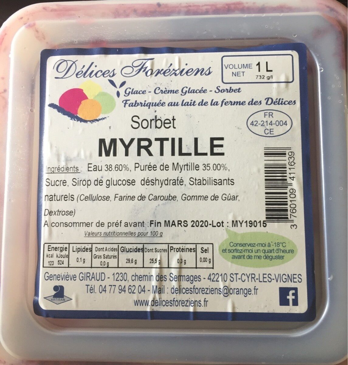 Sorbet Myrtille - Producto - fr
