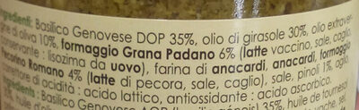 Pesto con basilico Genovese DOP - Ingredienti