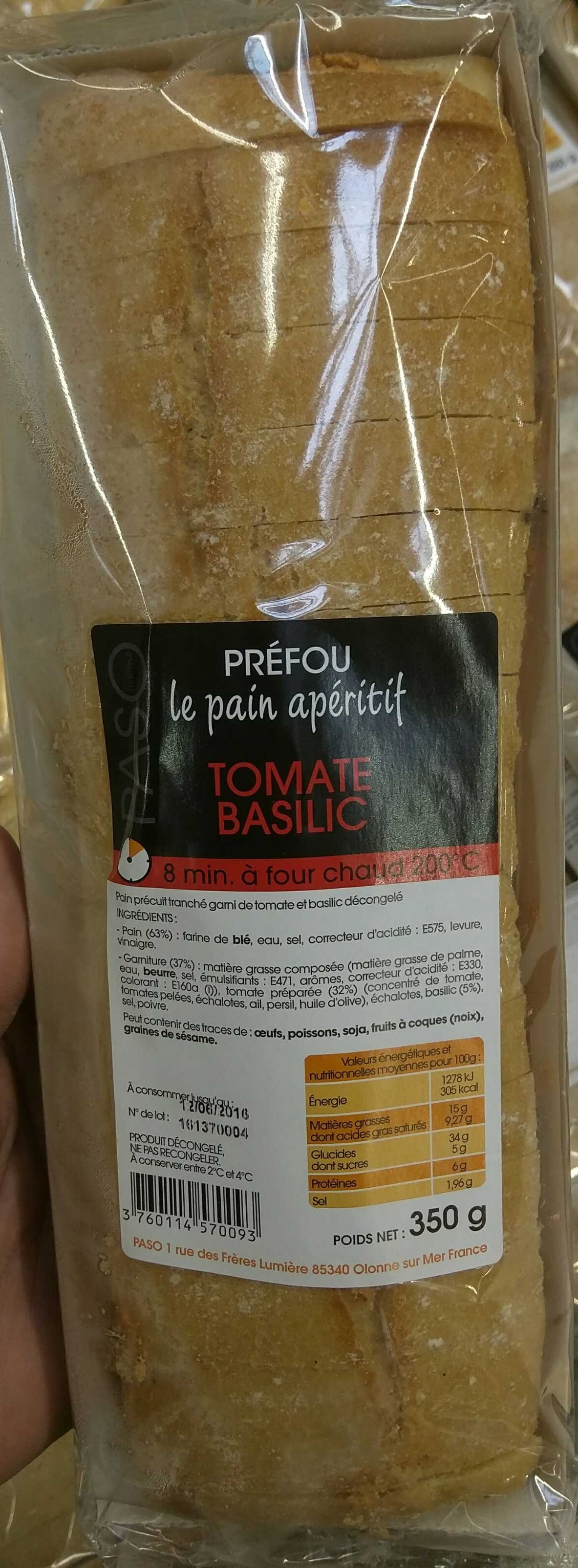 Préfou Le Pain Apéritif Tomate Basilic - Producto - fr
