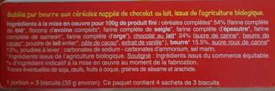 Biscuit sablé nappé 6 céréales (12) 140g - المكونات - fr