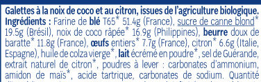 Galette noix de coco citron - Ingredients - fr