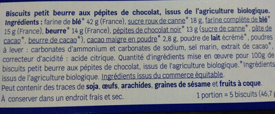 Biscuit petit beurre choco pépites - المكونات - fr