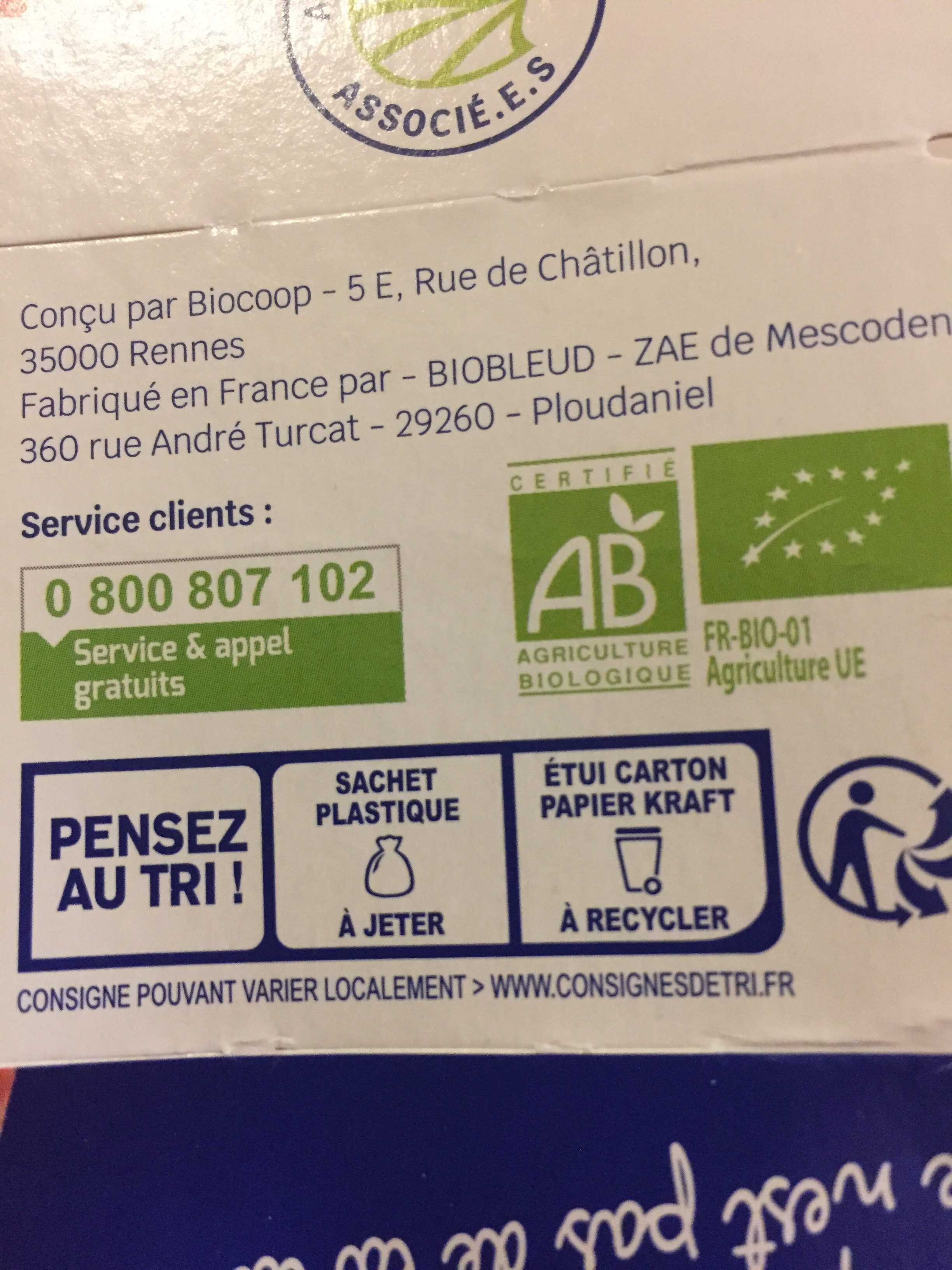 Pâte feuilletée pur beurre 250g CC - Istruzioni per il riciclaggio e/o informazioni sull'imballaggio - fr