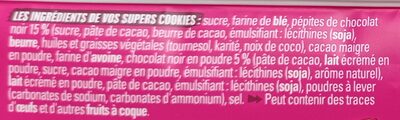 Cookies cœur Fondant choco noir - Ingrédients