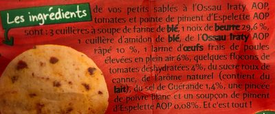 Sablés apéritif brebis tomates piment - Zutaten - fr