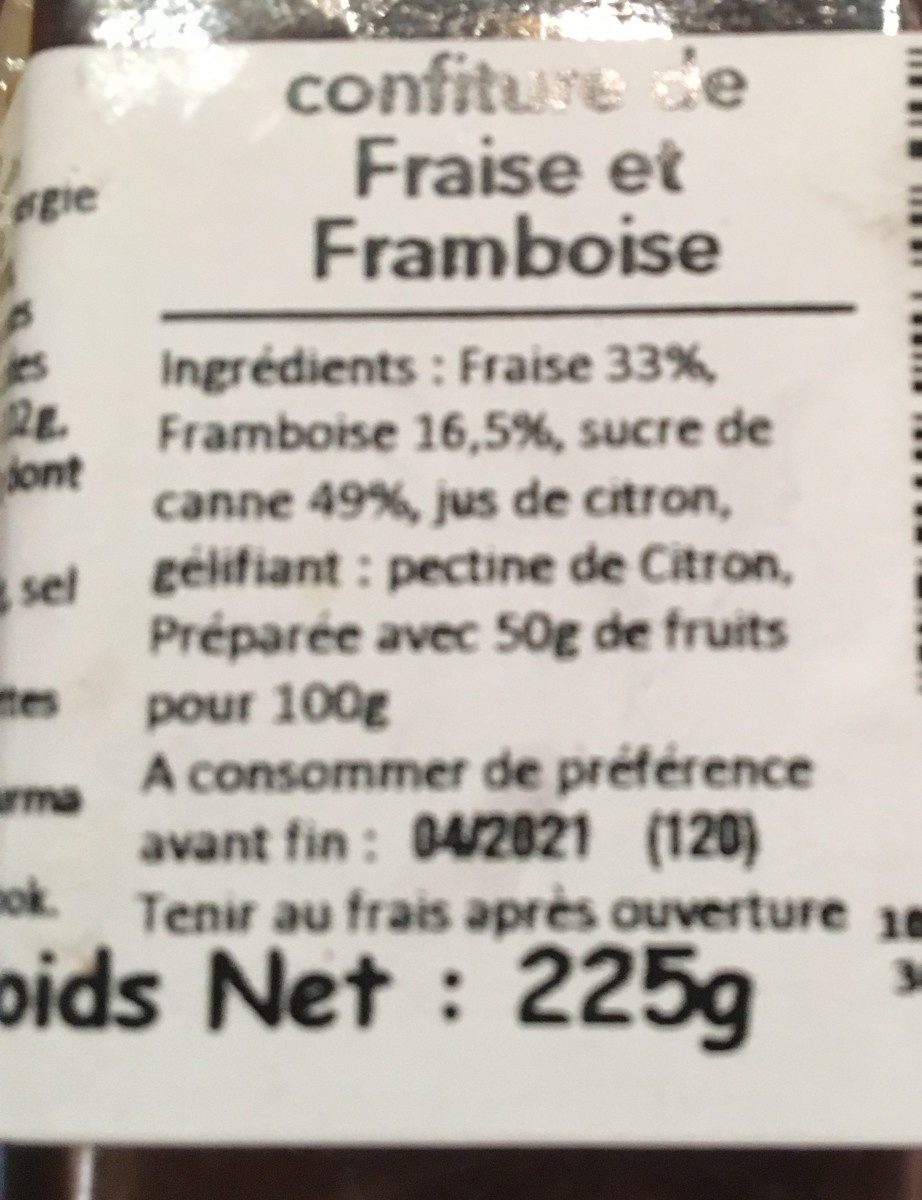 Confiture - Ingredients - fr