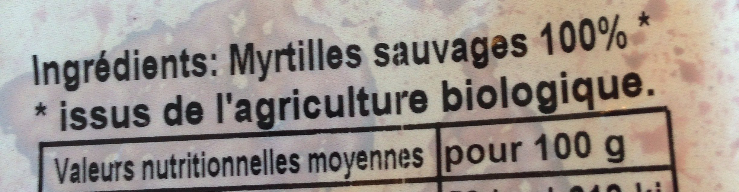 Myrtille Sauvage - Ingredients - fr
