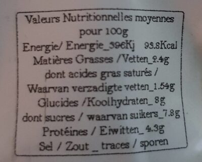 Yaourt abricot - Nutrition facts - fr