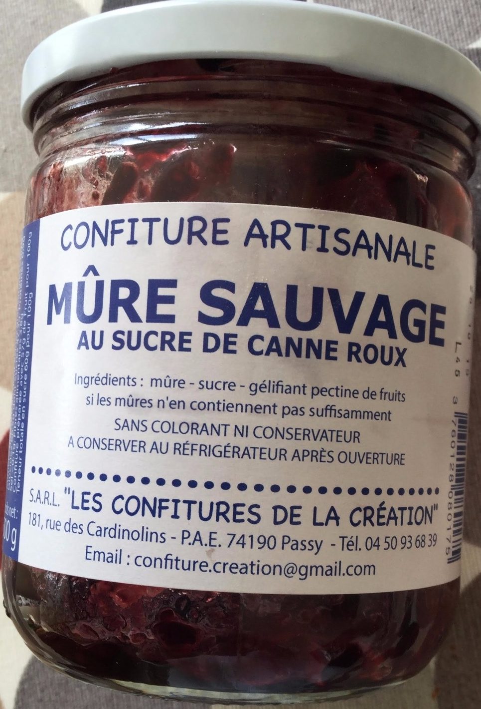 Confiture Artisanale Mûre Sauvage au Sucre de Canne Roux - Product - fr