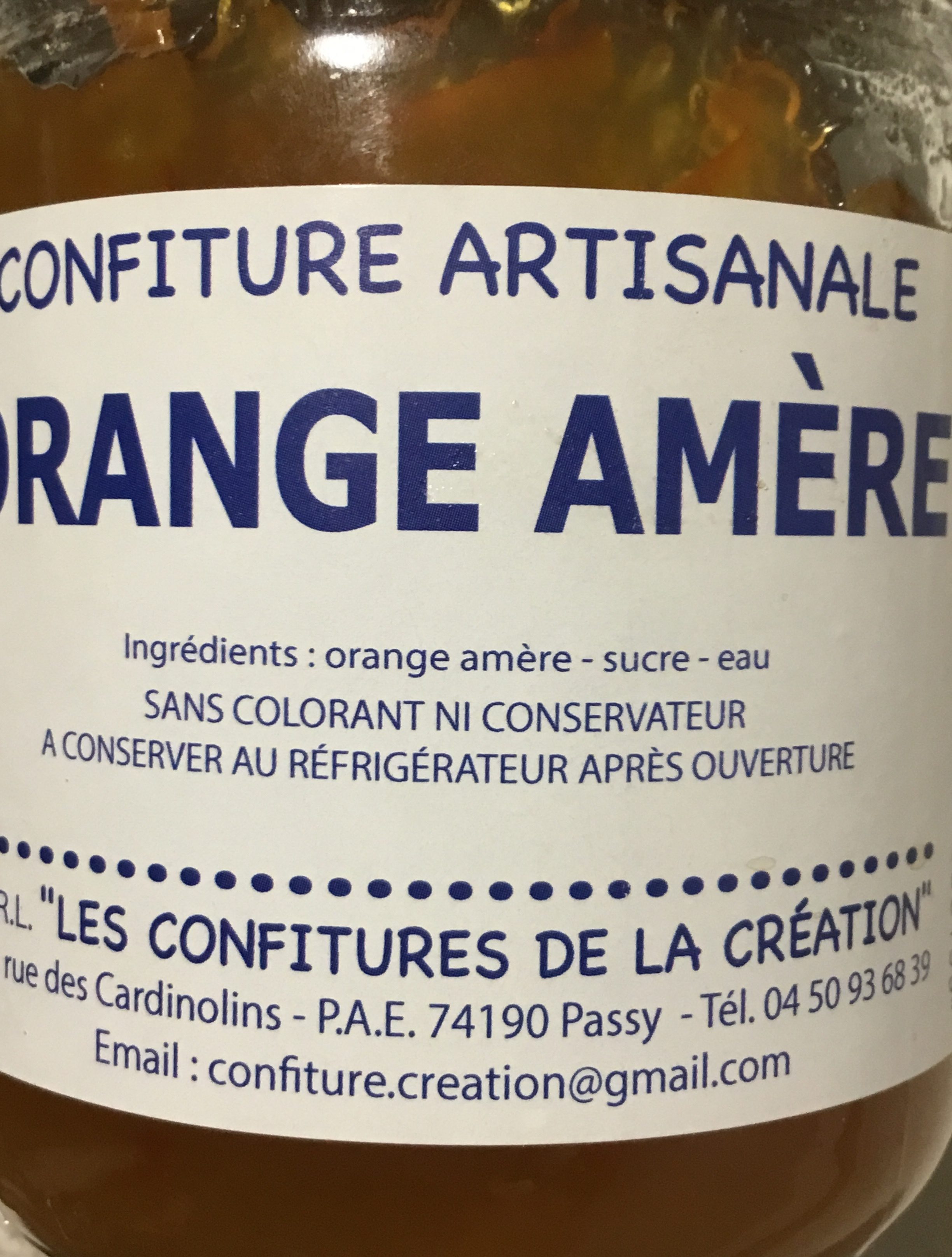 Confiture artisanale orange amère - Ingrédients