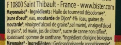 Mayonnaise à la moutarde de Dijon - Ingredients