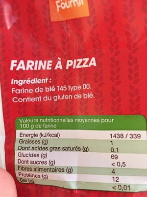 Farine à pizza T00 - Ingrédients