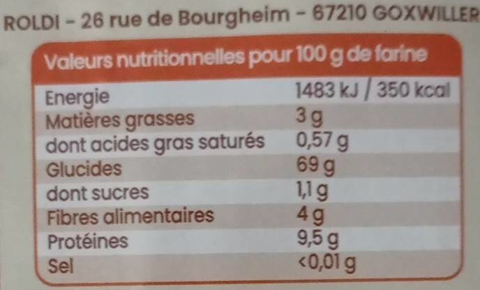 Farine complète de sarrasin - حقائق غذائية - fr