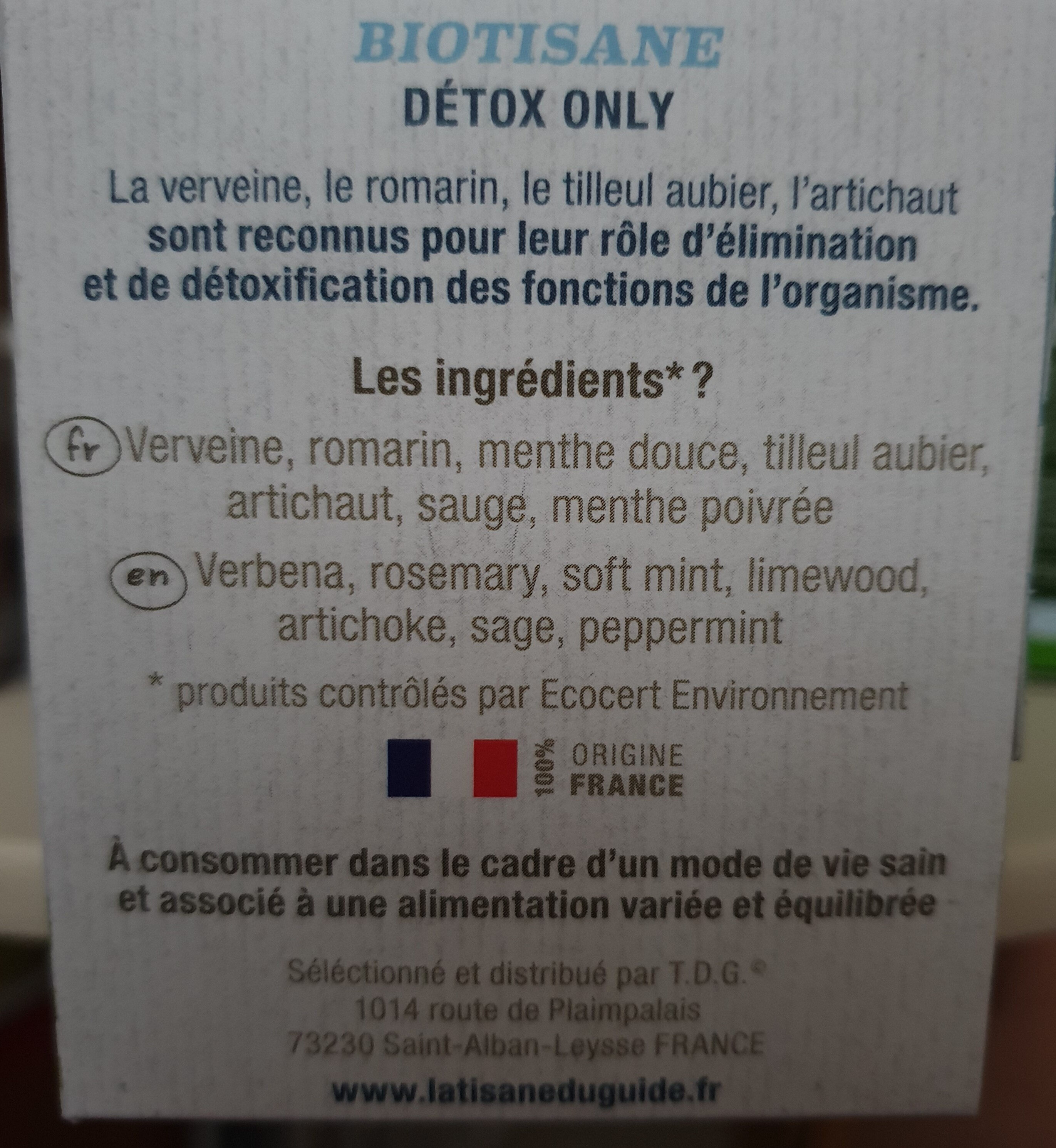 Infusion Détox Bio - Ingrediënten - fr
