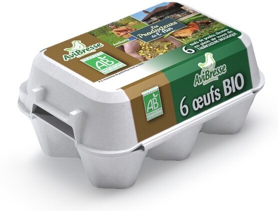 6 œufs AviBresse de poules élevées en plein air issus de l'agriculture biologique - Recycling instructions and/or packaging information - fr