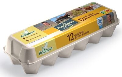 12 œufs AviBresse datés du jour de ponte - Product - fr
