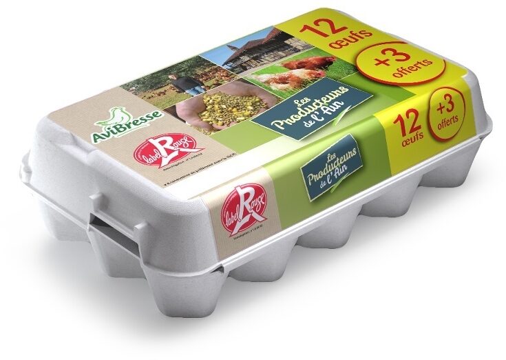 12+3 œufs offerts AviBresse Label Rouge - Producto - fr
