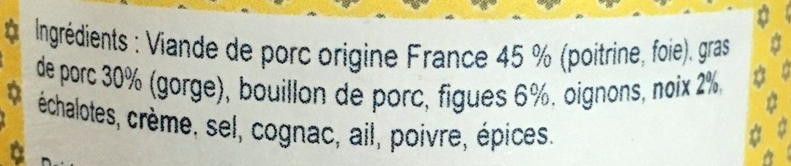 Petit patée Figue et noix - Ingrediënten - fr