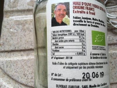 Huike d'olive vierge extra de France cuvée Anaïs - Ingredients - fr