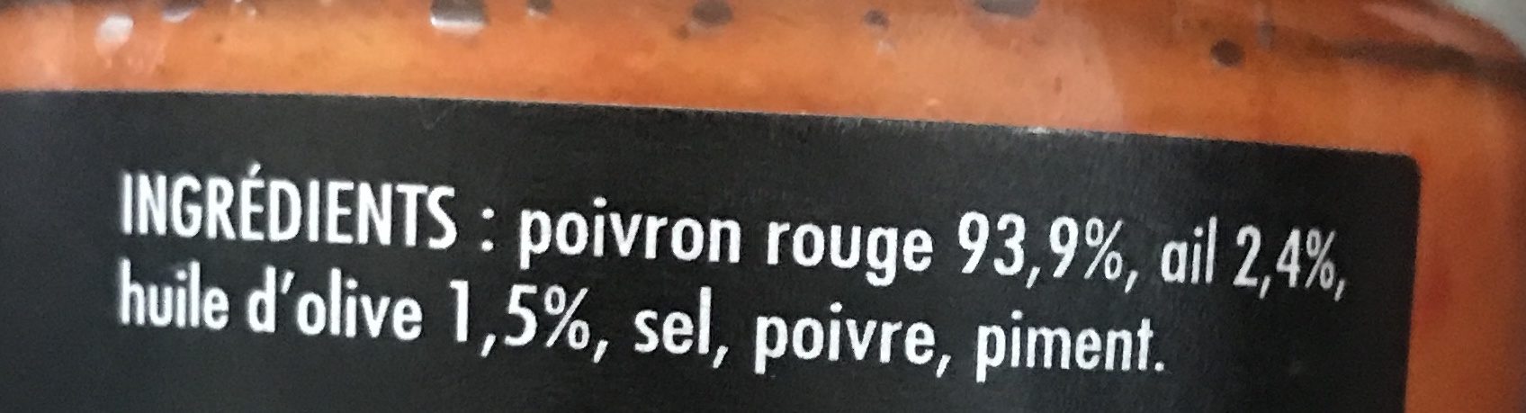 Poivron rouge a l’huile d’olive - Ingredients - fr