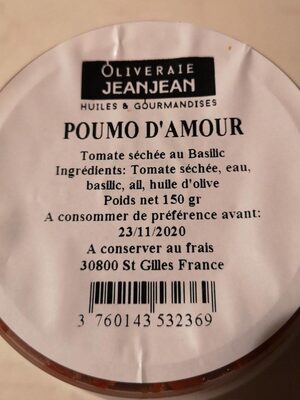 Poumo d'amour - Nutrition facts - fr