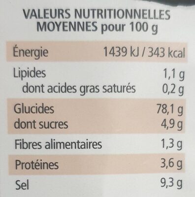 Mon velouté aux champignons - Nutrition facts - fr