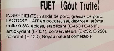 Fuet goût truffe - Ingredients - fr
