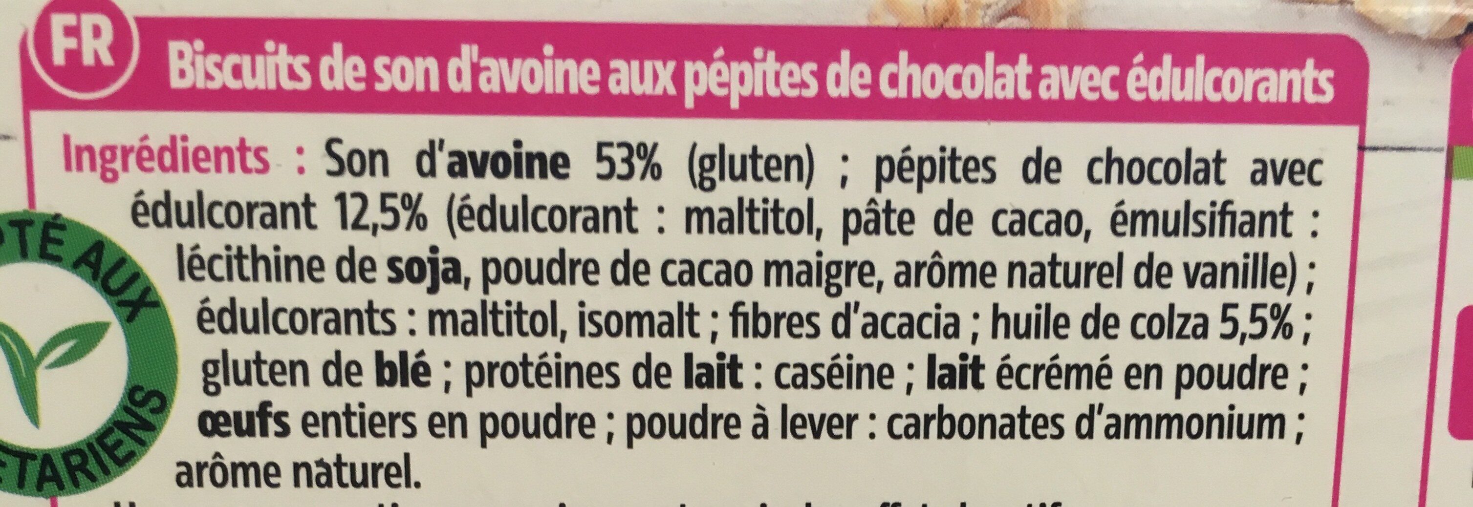 Biscuits aux pépites de chocolat - المكونات - fr
