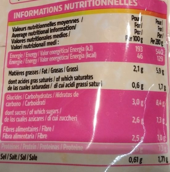 Noodles de Konjac à la bolognaise - Voedingswaarden - fr