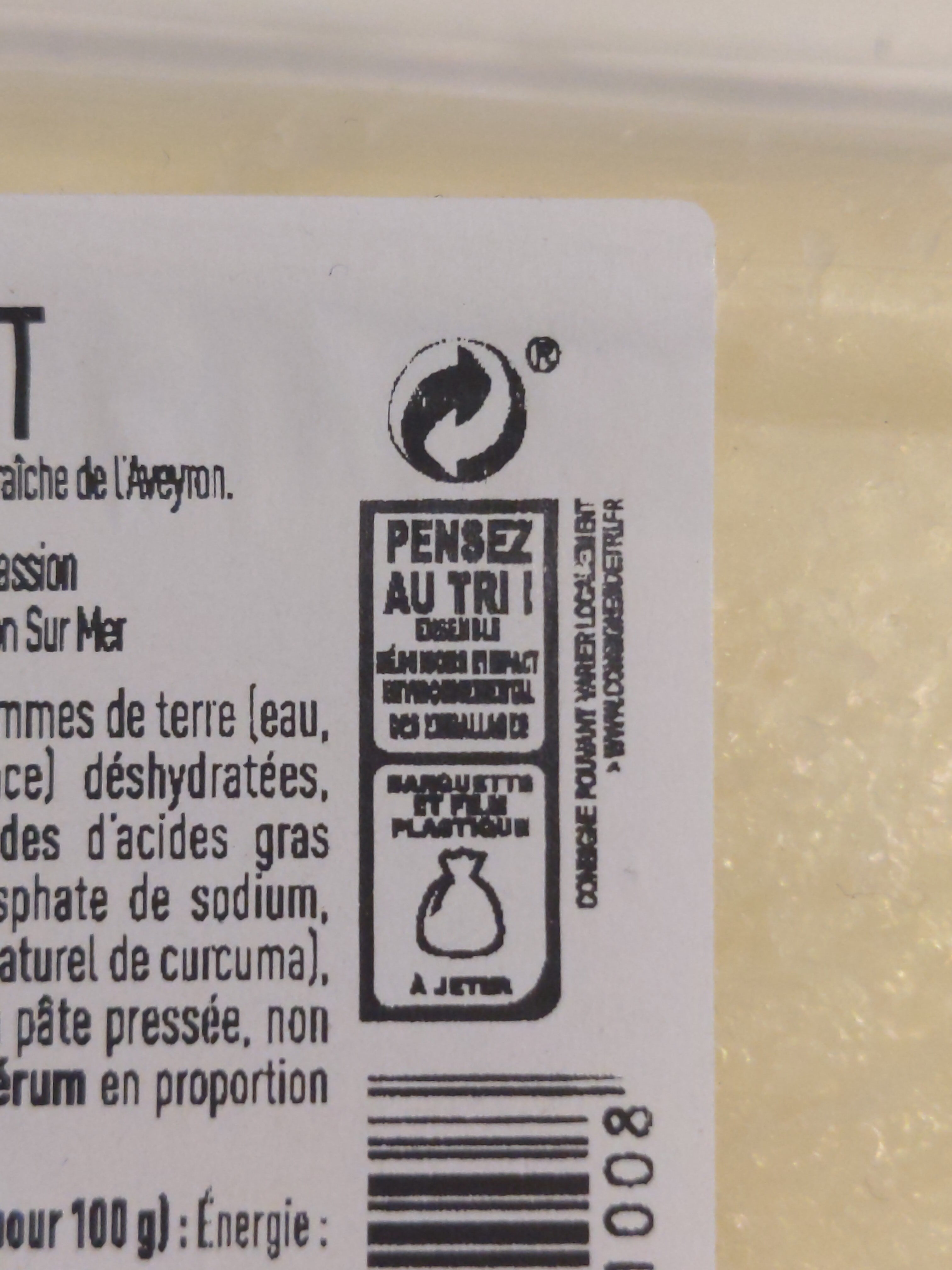 Aligot - Recycling instructions and/or packaging information - fr
