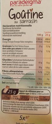 Biscuit au sarrasin - Nutrition facts - fr