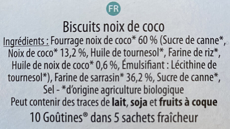 Goûtine Noix de Coco - Ingredients - fr