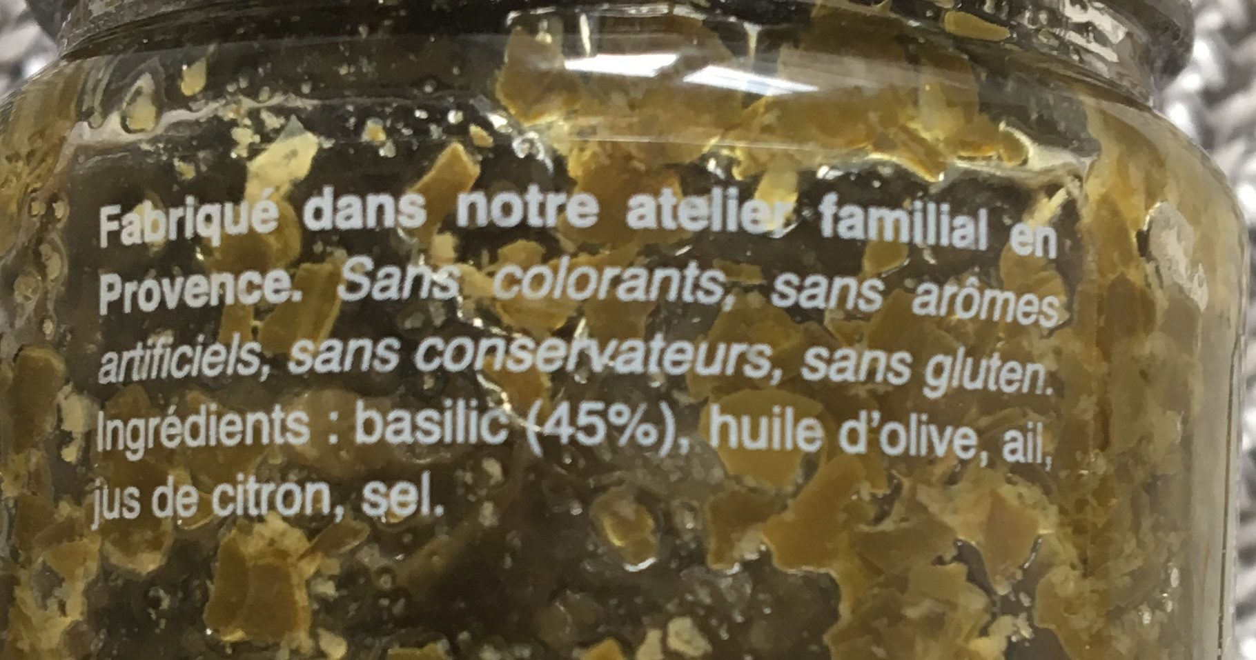 Pistou Basilic de Tonton Jacquou - Ingredients - fr