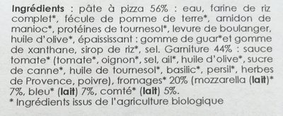 Pizza 3 Fromages - Ingredients - fr
