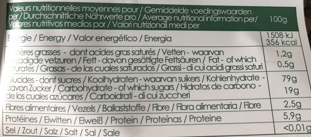 Riz Croustillant Chocolat - Informació nutricional - fr