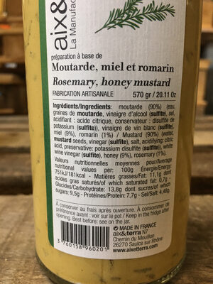 Préparation à base de moutarde, miel et romarin - Nutrition facts - fr