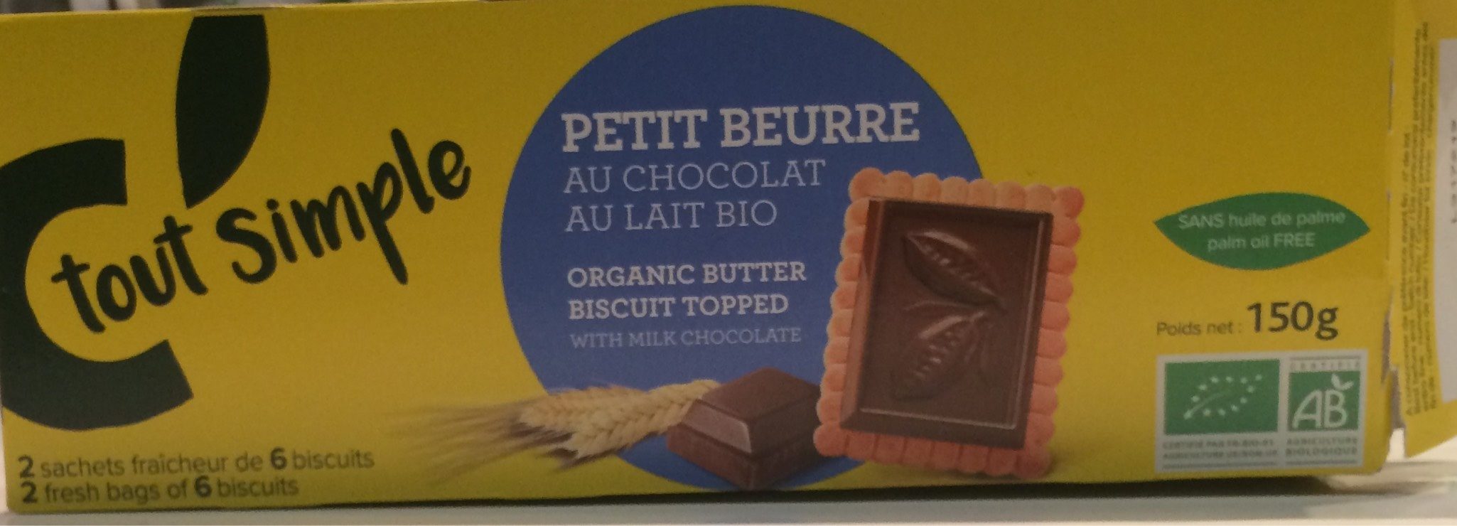 Petit beurre chocolat au lait bio - Produit