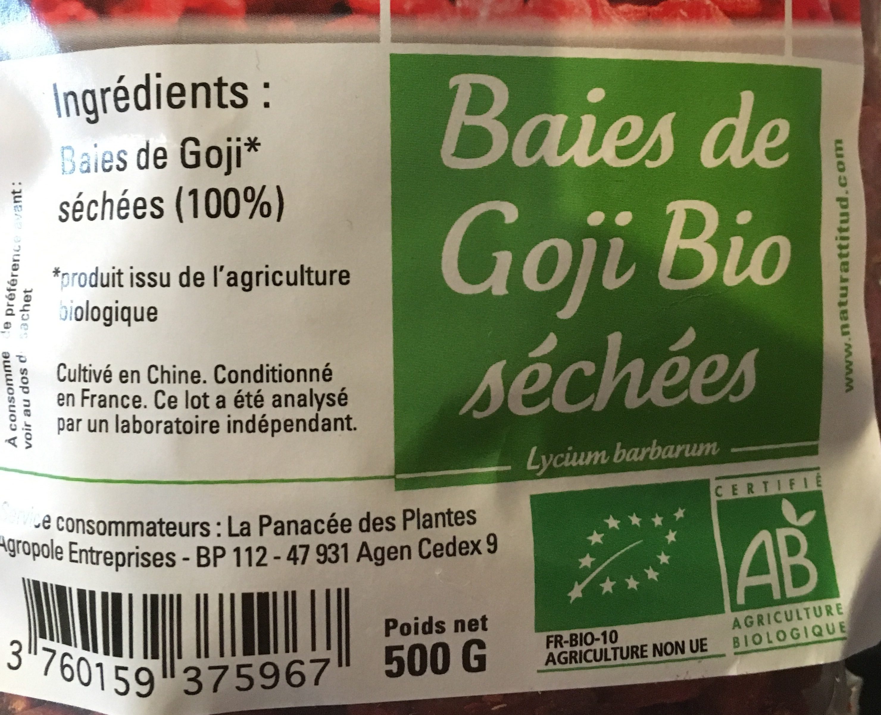 Baie de Goji - Ingredients - fr