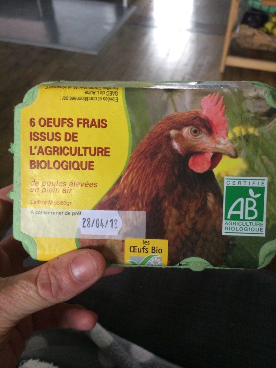 6 œufs frais issus de l'agriculture biologique de poules élevées en plein air - Produit
