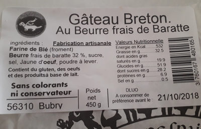 Gateau Breton - Ingrédients