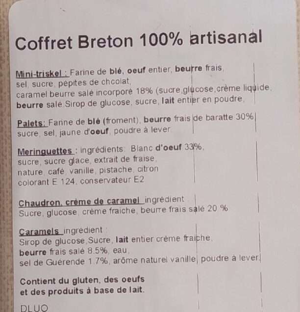 Coffret cadeau Breton - Ingredienser - fr