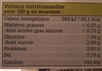 Yaourt fermier à la mirabelle - Nutrition facts - fr