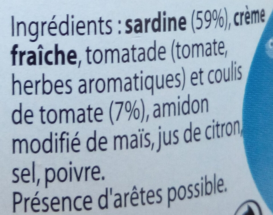 Rillettes de sardines à la tomate - Ingredients - fr